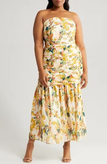 Chelsea28 Floral Print Ruched Maxi Dress | Nordstrom | Nordstrom