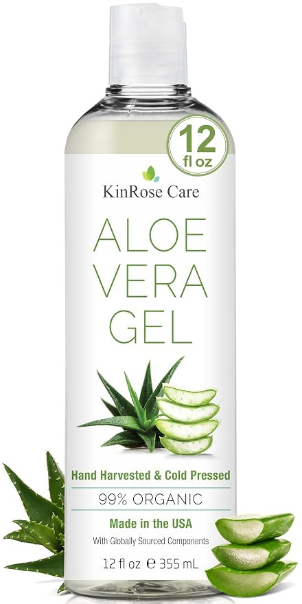 KinRose Care, 12 fl oz Aloe Vera Gel for Face, Skin, Hair & Sunburn Relief - From Pure Organic Al... | Amazon (US)