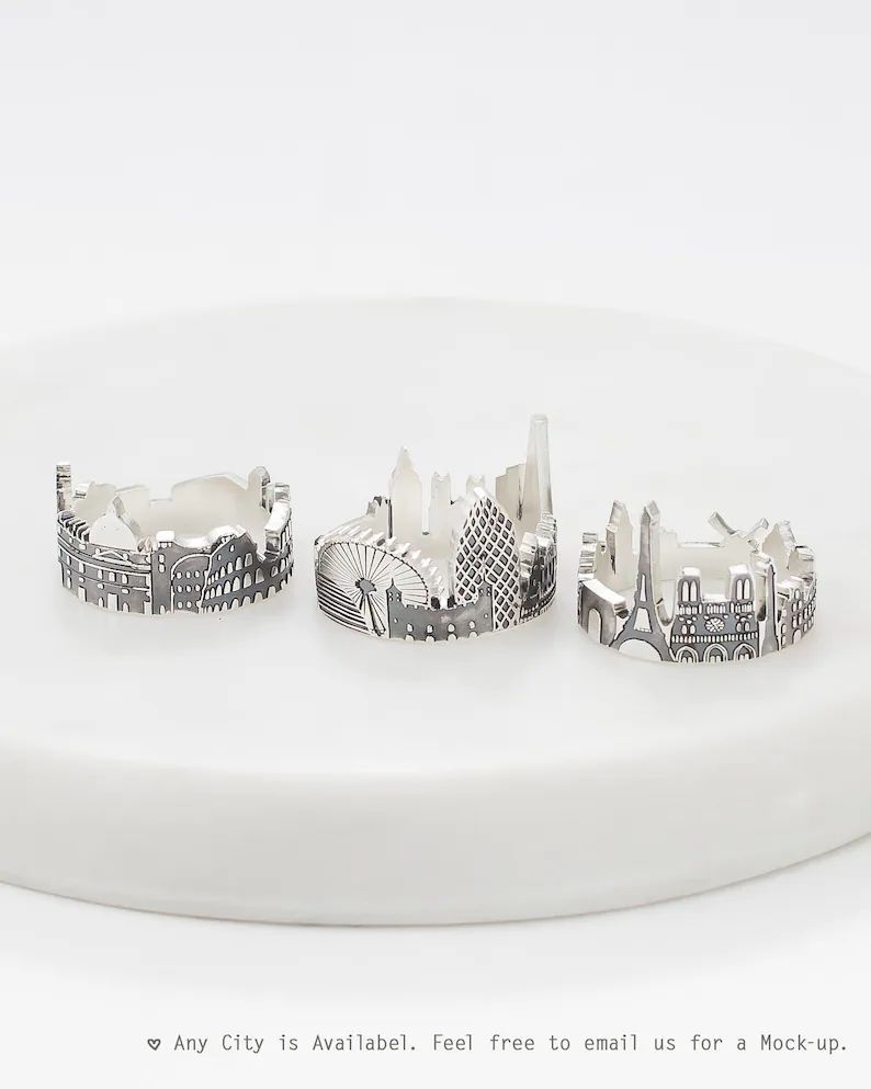 Custom City Ring  Cityscape Ring  Travel Ring  Skyline Ring - Etsy | Etsy (US)