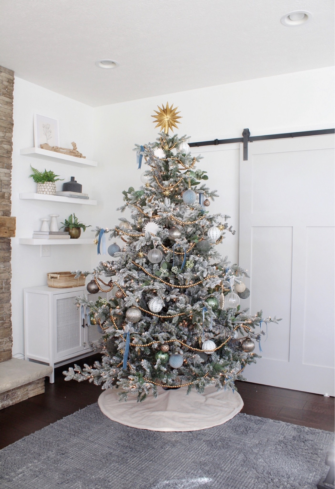 Favorite flocked Christmas tree. Aspen pine from grandin road! 7.5 ft or 9 ft options  

#LTKhome #LTKSeasonal #LTKHoliday