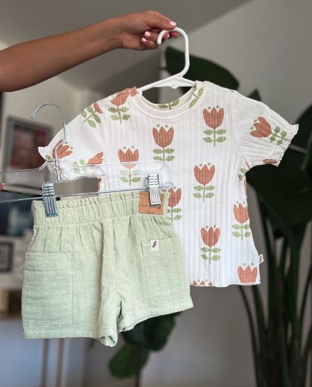 Walmart clothing affordable fashion organic cotton toddler girl summer shorts and tee 

#LTKKids