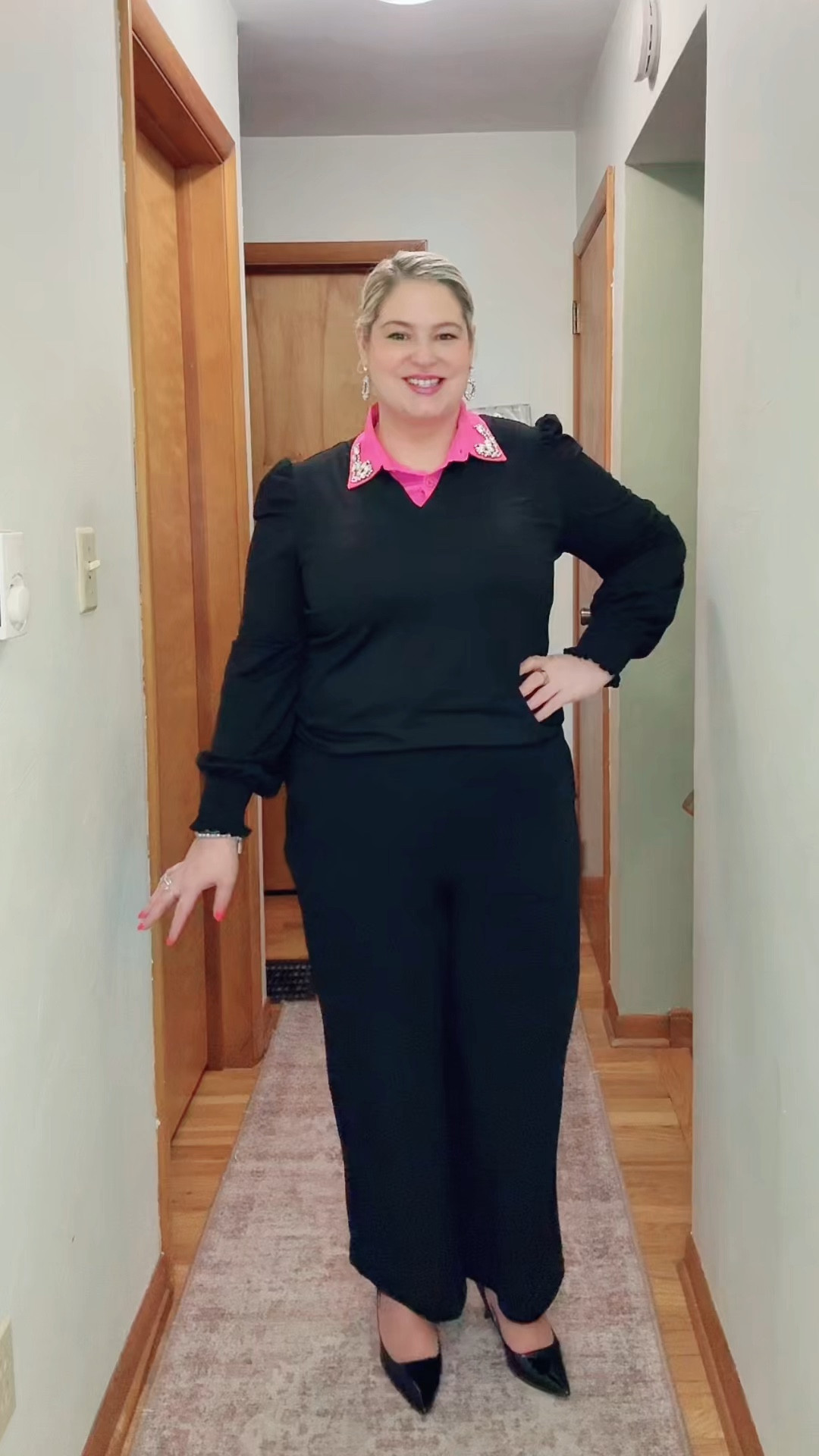 Midlife. Midsize. Still dancing to Heartbreaker like it’s 1999. 💗

All black for structure.
A pop of pink because its my favorite and I refuse to disappear.

Size 14/16 and dressing my body with intention — tailored, balanced, feminine, strong.

Details are linked. Because grown women can love Mariah and a good silhouette.

#MidlifeStyle #MidsizeFashion #OOTD #Over35Style #WorkwearInspo #MillennialWomen

#LTKWorkwear #LTKValentine #LTKootd