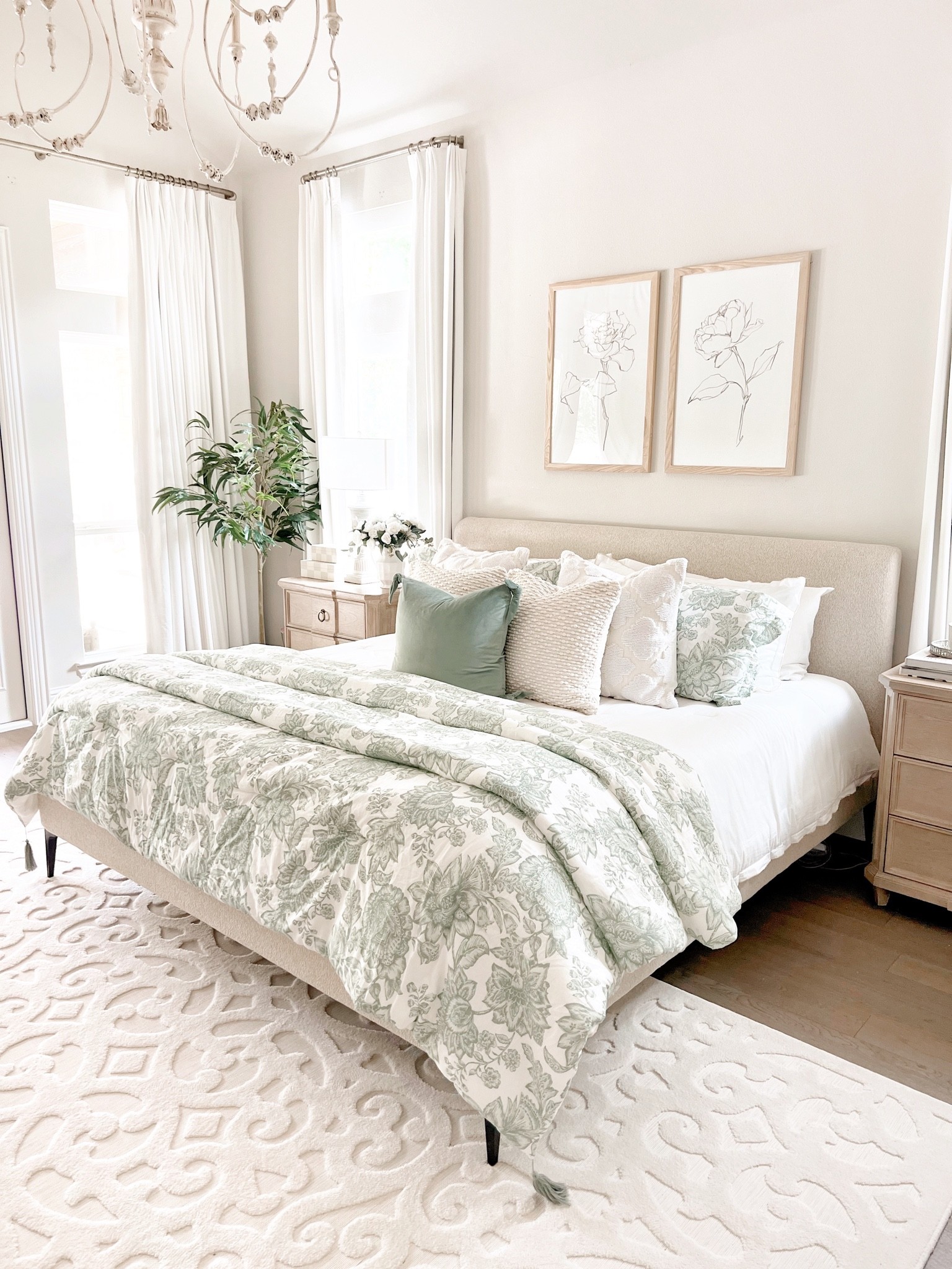 Sage green floral bedding available online and in some Walmart store 
Walmart finds
My Texas house at Walmart 

#LTKhome #LTKSeasonal