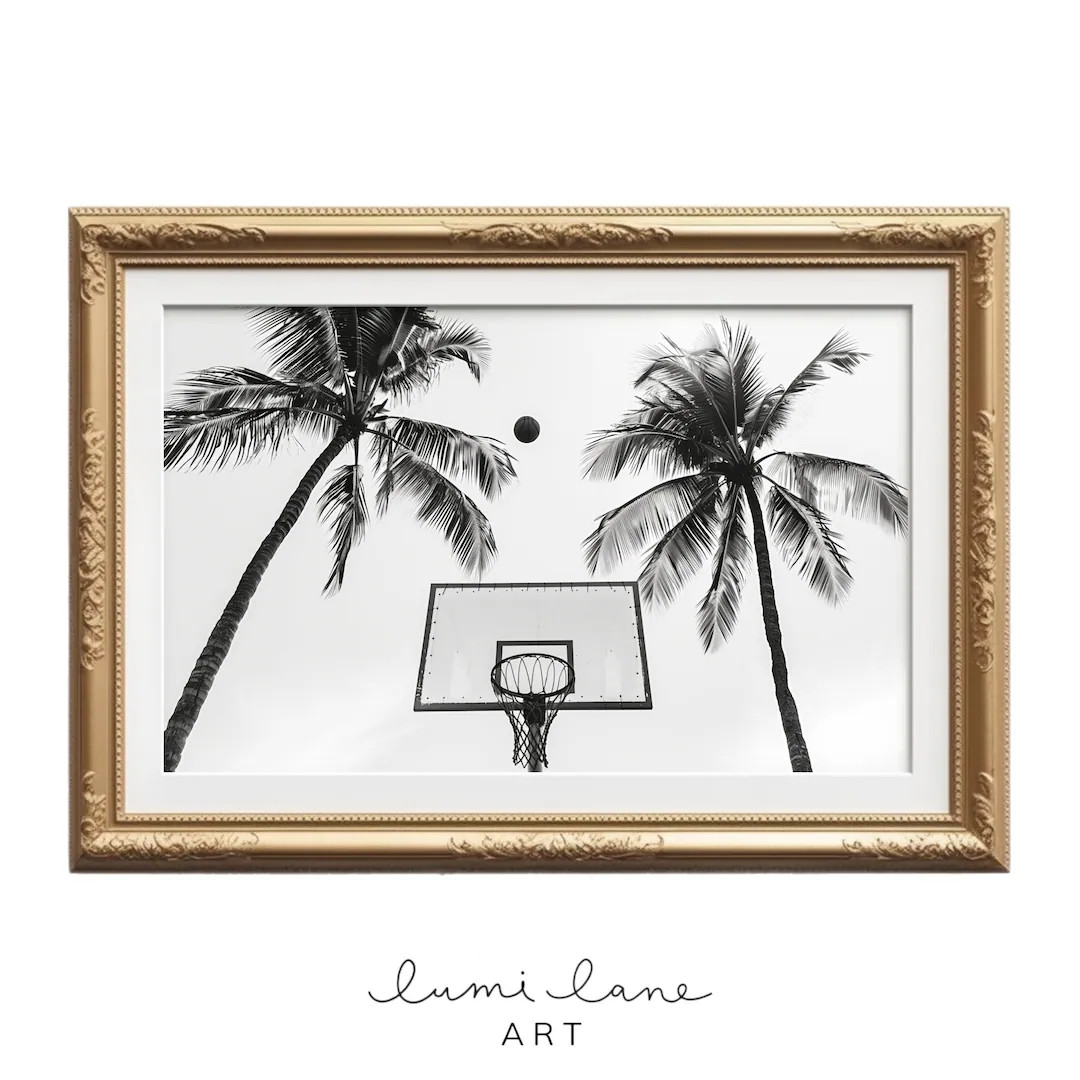 Basketball Photography Digital Download, Instant Art, Photography, Black and White, Simplistic, C... | Etsy (US)