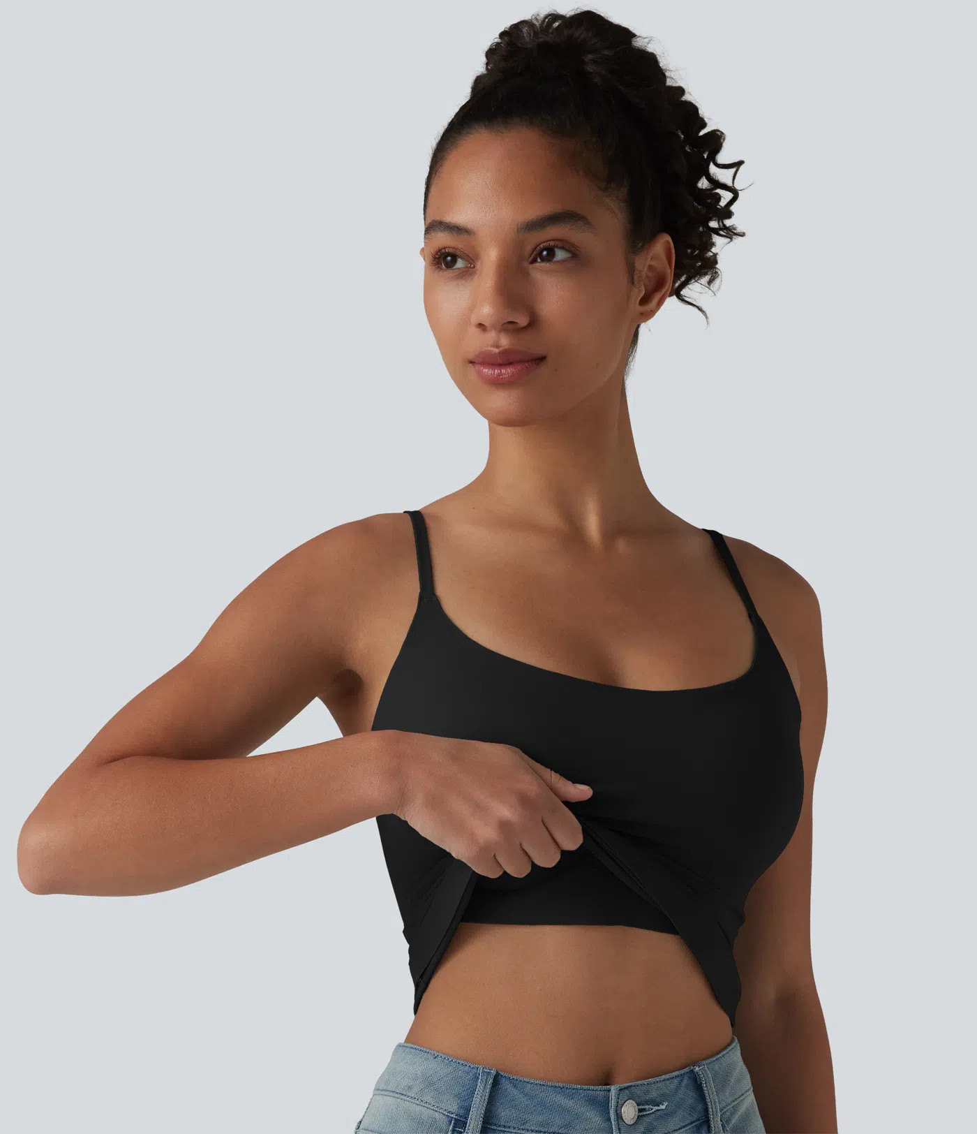 Scoop Neck Built-in Bra Casual Tank Top B-E Cups | HALARA