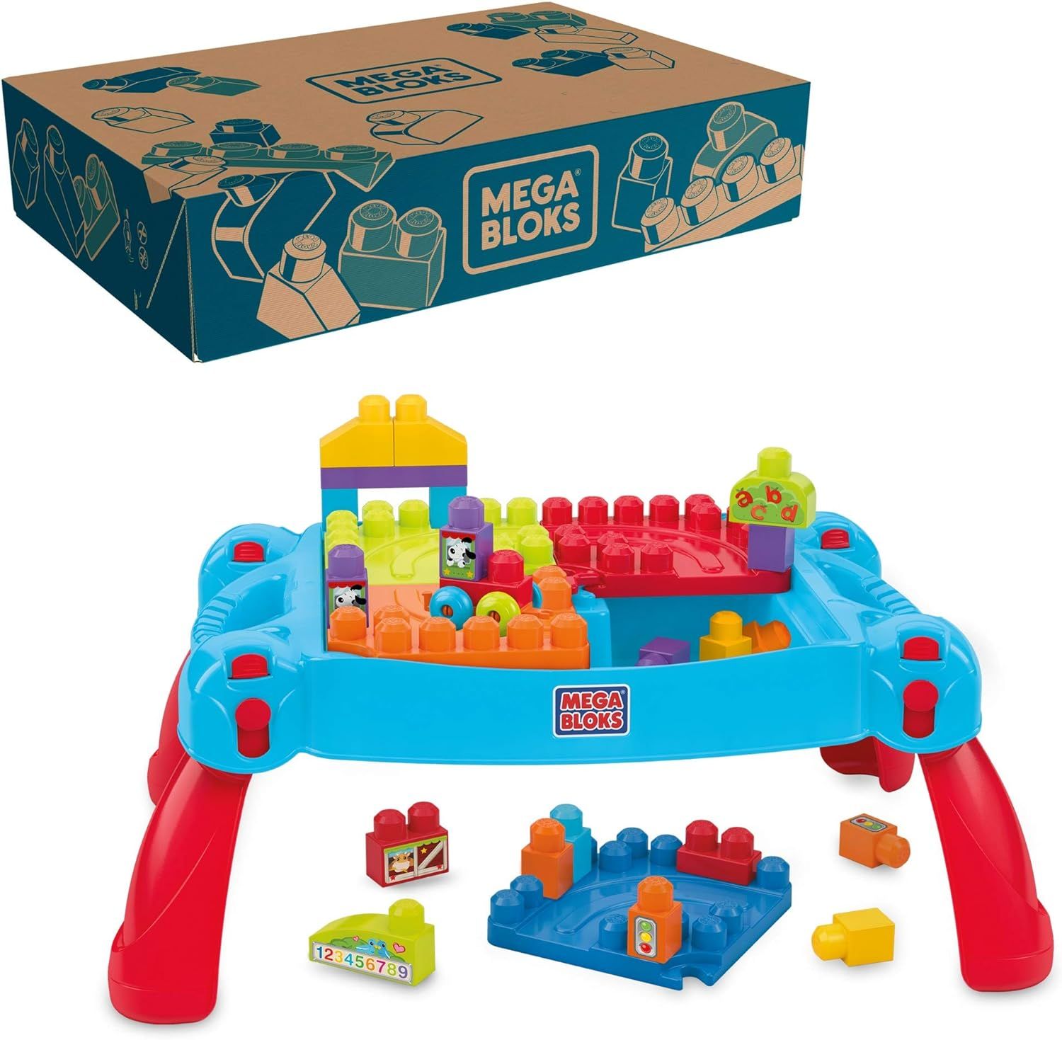 Mega Bloks First Builders Build 'n Learn Table [Amazon Exclusive] 24 Inch | Amazon (US)