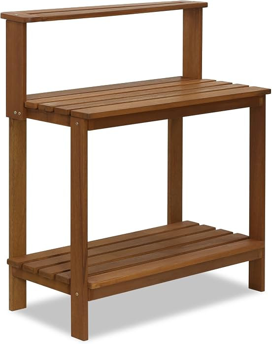 Furinno FG17478 Tioman Outdoor Patio Furniture Hardwood Potting Bench, Natural | Amazon (US)