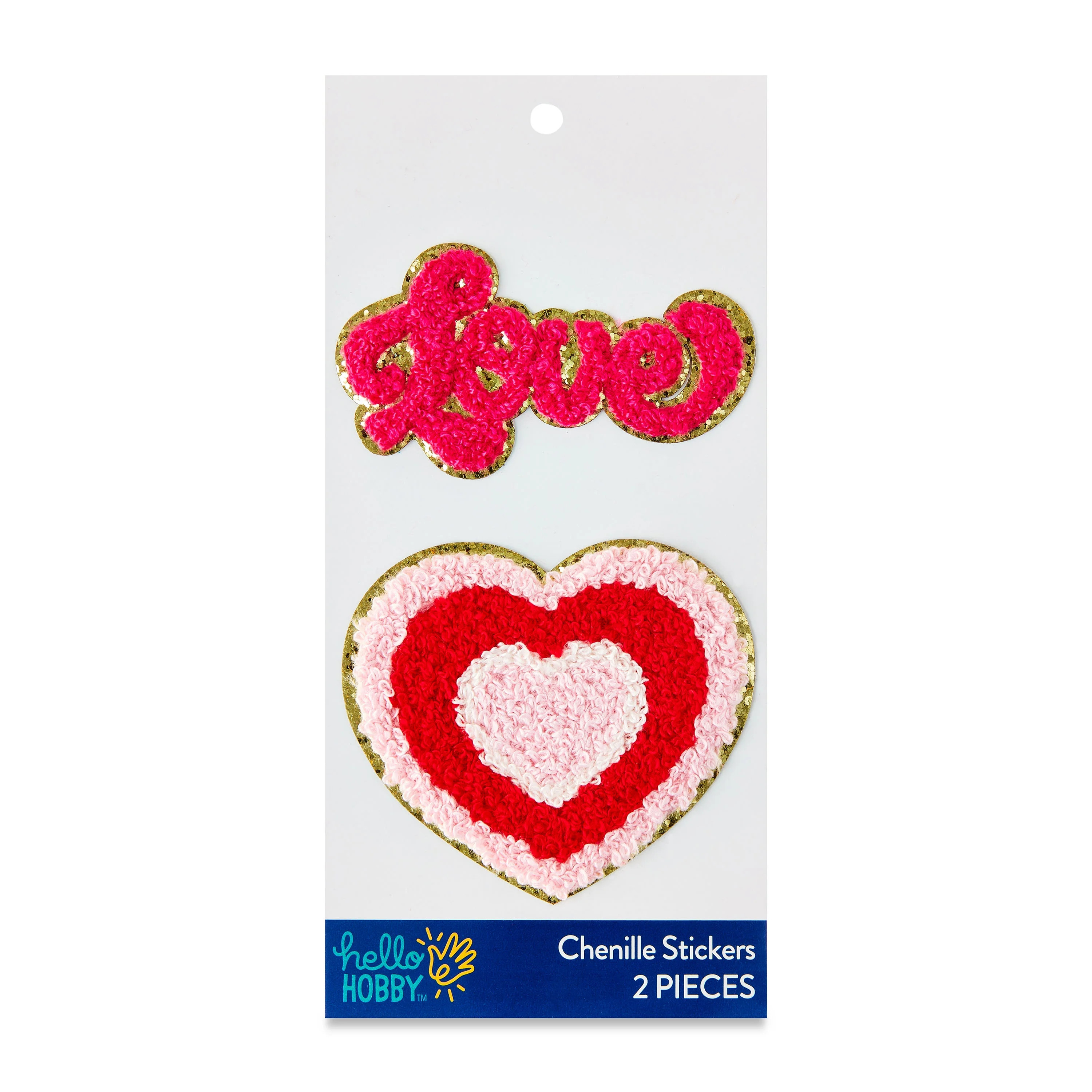 Hello Hobby Pink & Red Love & Heart Chenille Stickers, 2 Count | Walmart (US)