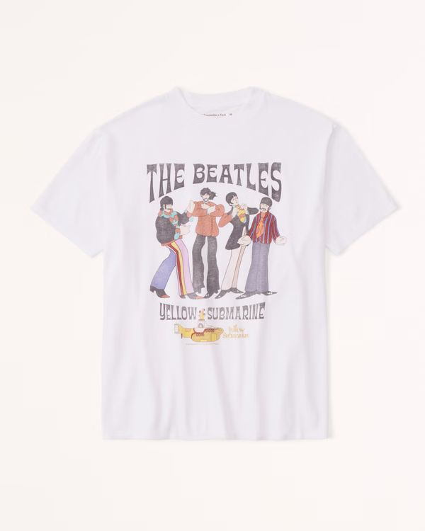 Women's Oversized Boyfriend Beatles Band Tee | Women's Up To 50% Off Select Styles | Abercrombie.... | Abercrombie & Fitch (US)