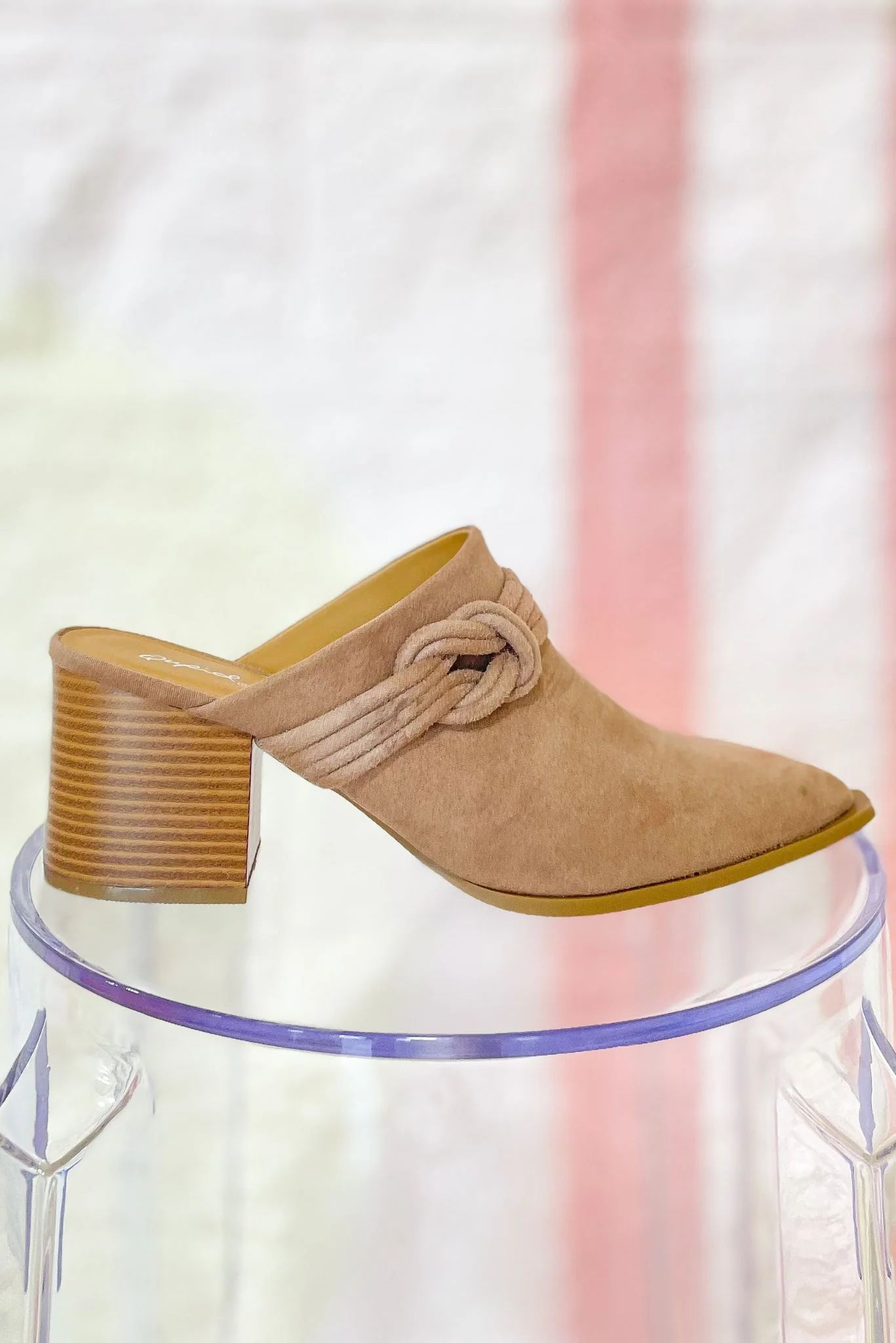 Taupe Suede Knot Pointed Toe Mules | Shop Style Your Senses