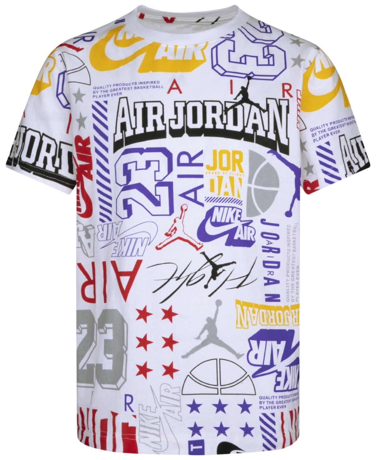 Jordan Big Boys Wall of Flight Short Sleeve T-shirt | Macys (US)