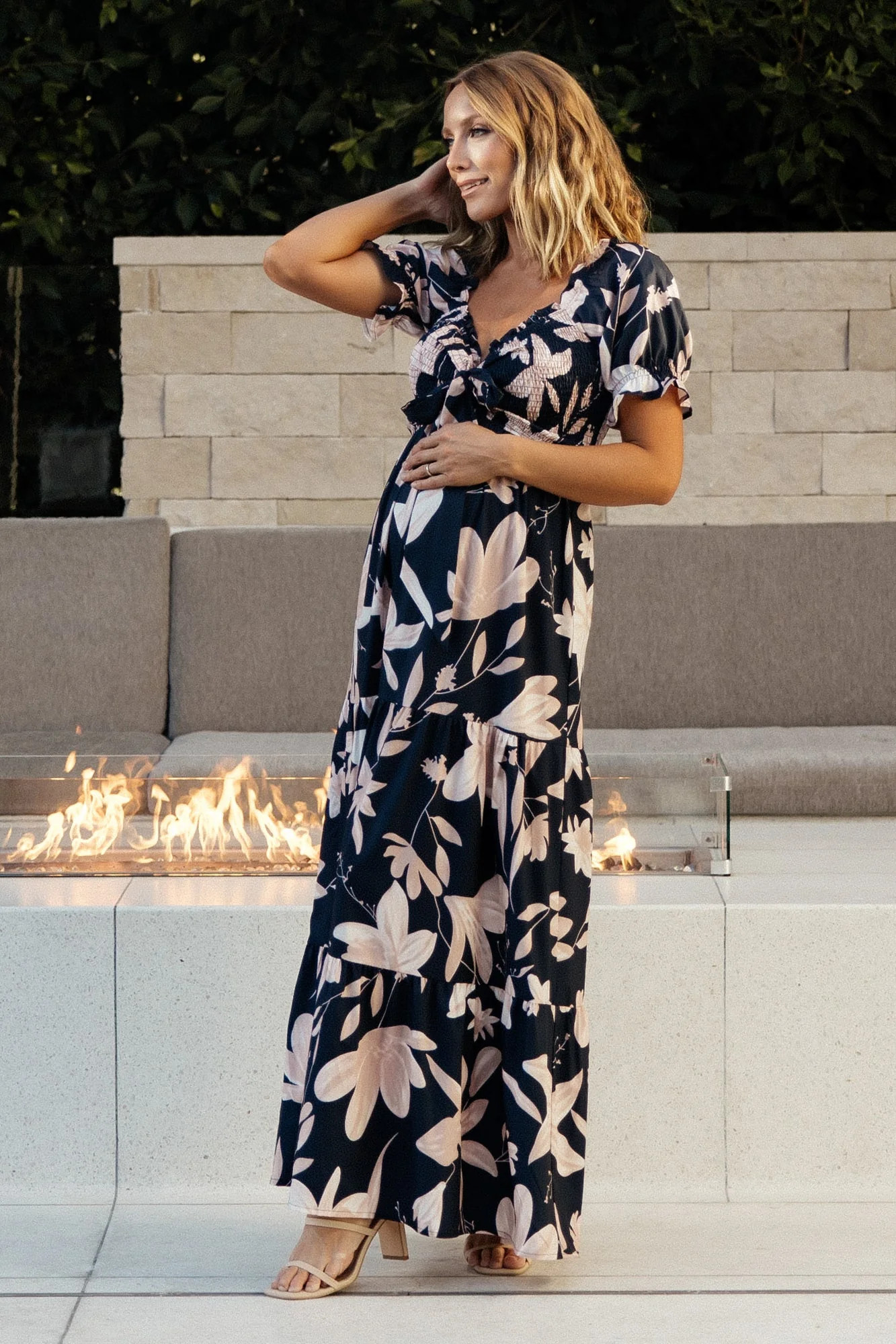 Hilaria Maxi Dress | Navy + Blush | Baltic Born