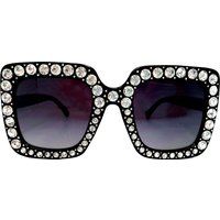 Oversized  Large Square Crystal Rhinestone Sunglasses | Etsy (US)