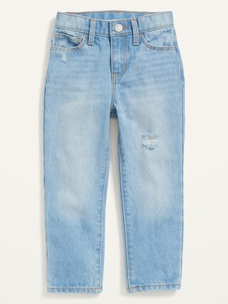 Unisex High-Waisted Slouchy Straight Light-Wash Ripped Jeans for Toddler | Old Navy (CA)