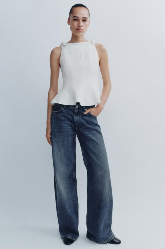 PEPLUM BOWS TOP | Zara US