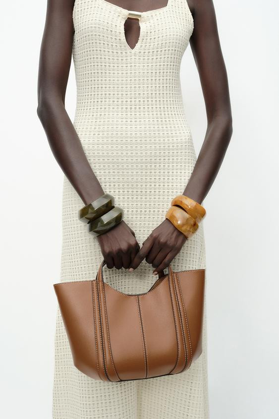 TOPSTITCHED MINI CITY BAG | Zara US