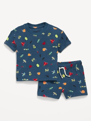 Printed Waffle-Knit Top and Shorts Set for Baby | Old Navy | Old Navy (US)