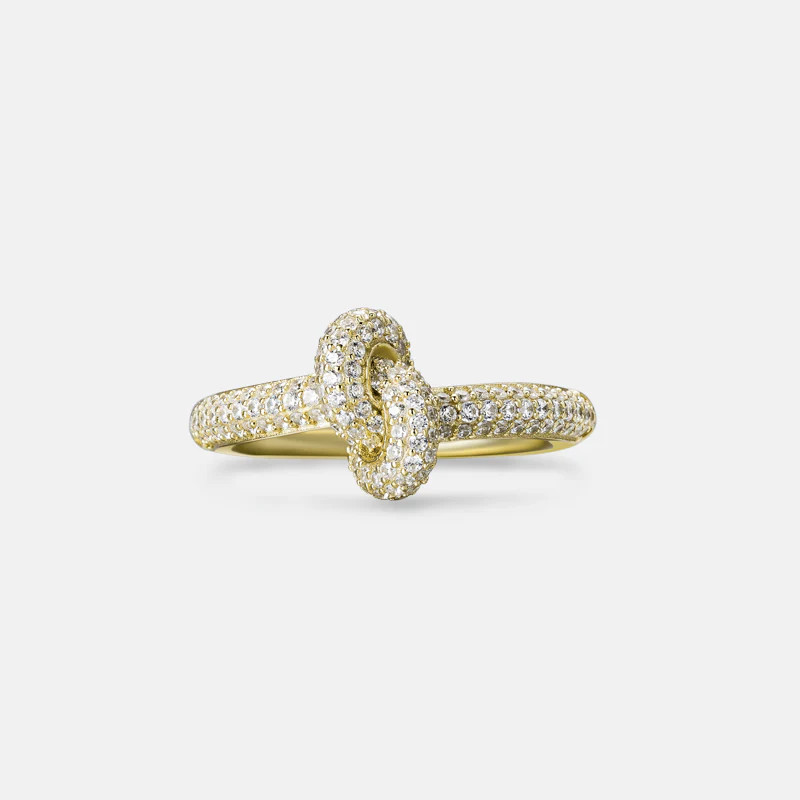 Knotted Moissanite Pavé Gold Vermeil Ring | Victoria Emerson