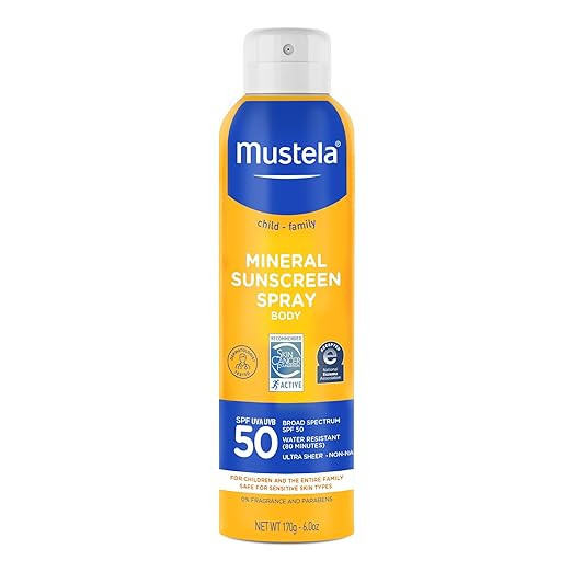 Mustela Baby Mineral Sunscreen Spray SPF 50 Broad Spectrum - Body Sun Spray for Sensitive Skin - ... | Amazon (US)