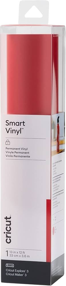 Cricut Smart Permanent Vinyl (13in x 12ft, Red) for Cricut Explore 3 and Maker 3, Create DIY Proj... | Amazon (US)