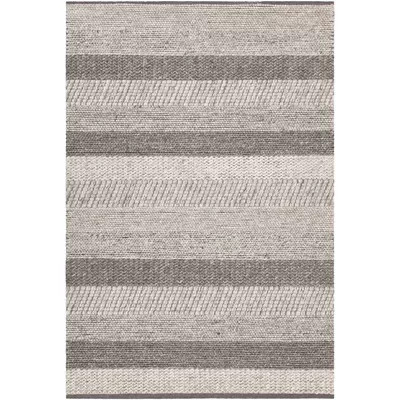 Readington Authentic Hand-Woven Grey, Black Modern Striped Wool & Viscose Area Rug | Wayfair North America