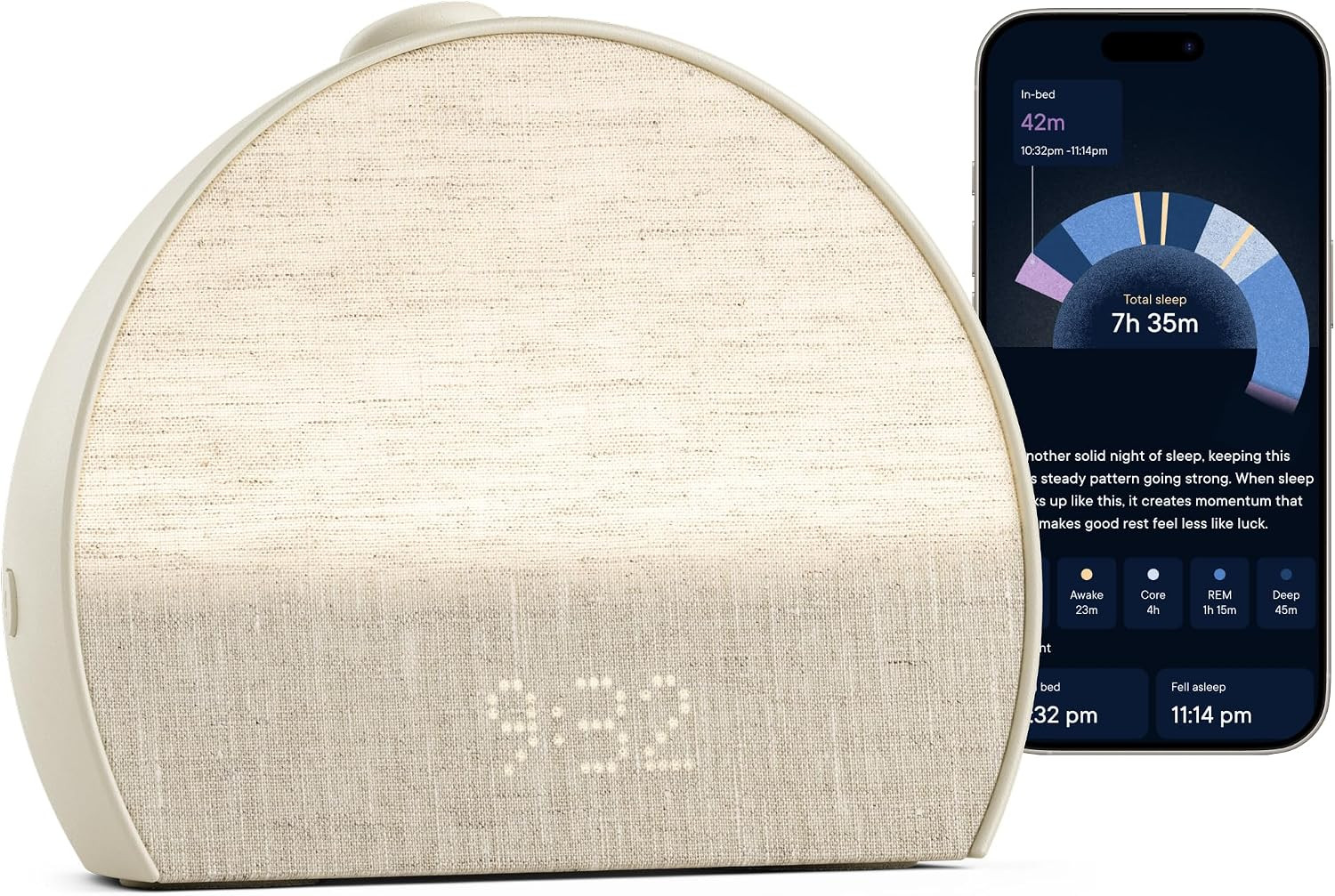 Hatch Sleep Clock, Contactless Sleep Tracker, Personalized Insights, Putty | Amazon (US)