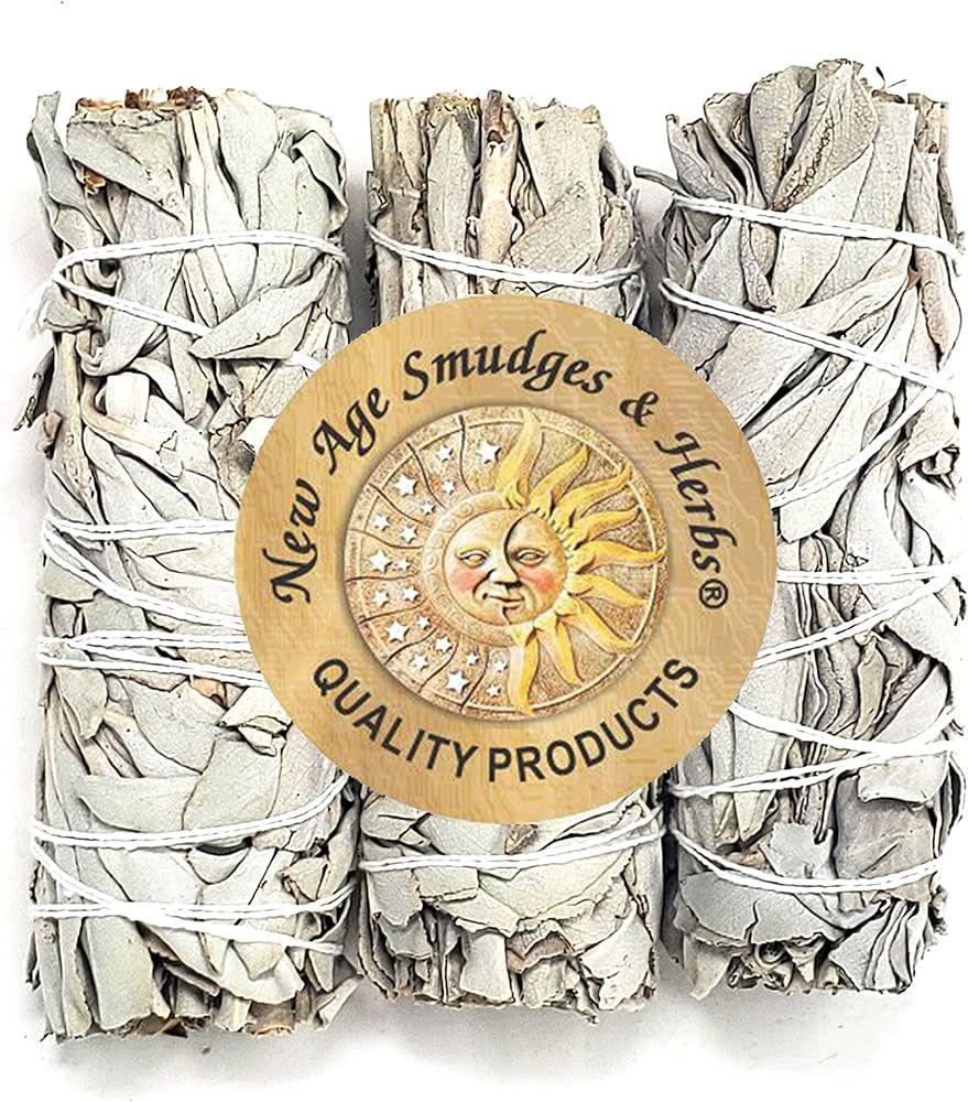 (Pack of 3)-New Age Smudges & Herbs - Premium Organic California White Sage Incense 4 Inches Long... | Amazon (US)