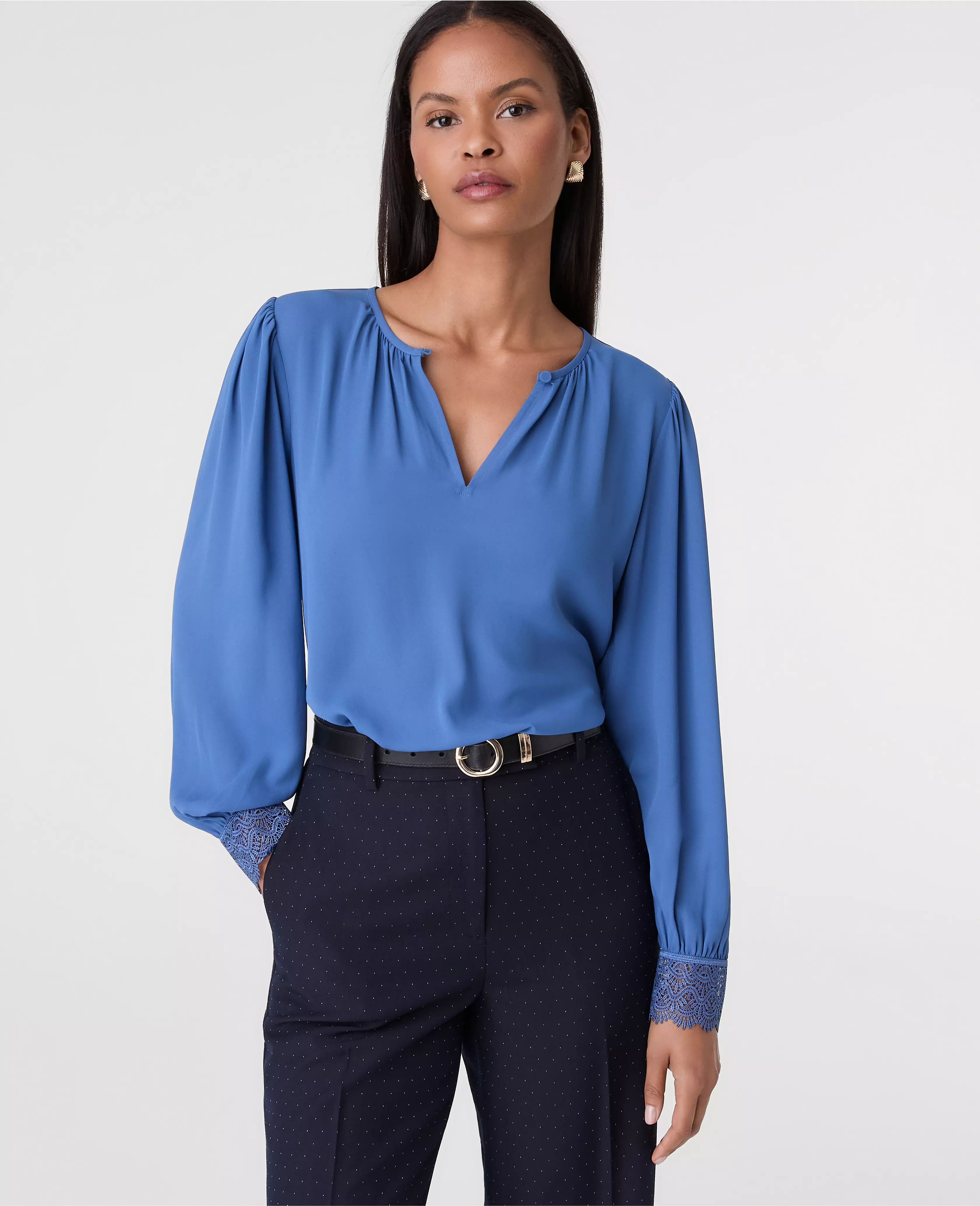 Lace Trim Blouse | Ann Taylor