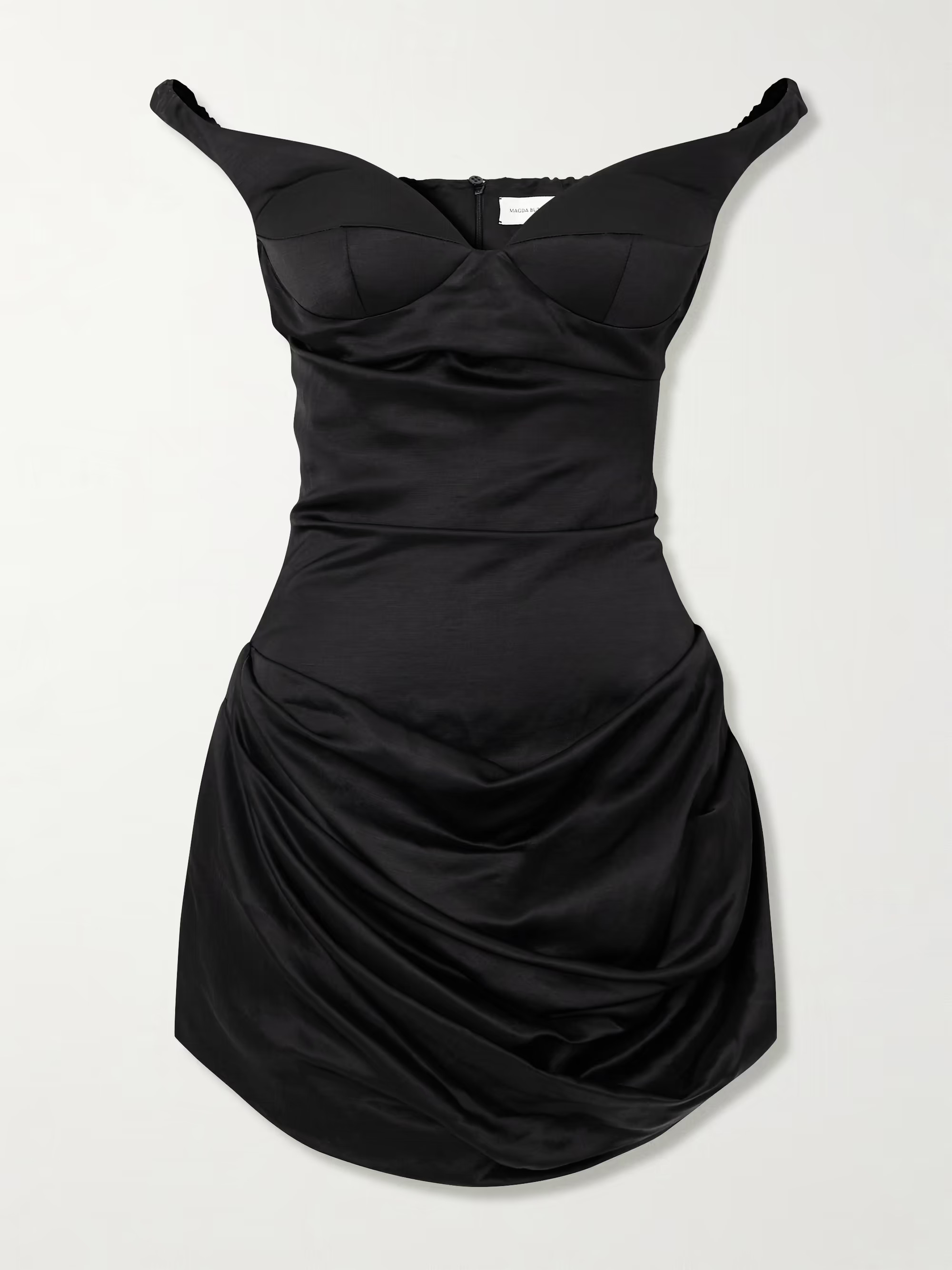 Off-the-shoulder ruched satin dress | NET-A-PORTER (US)