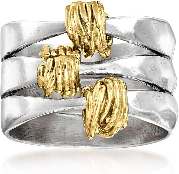 Ross-Simons Two-Tone Sterling Silver Wrapped Station Ring | Amazon (US)