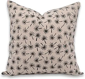 Block Print Cotton 18x18 Throw Pillow Covers, Outdoor Farmhouse Square Cushion Cover, Handmade Pi... | Amazon (US)