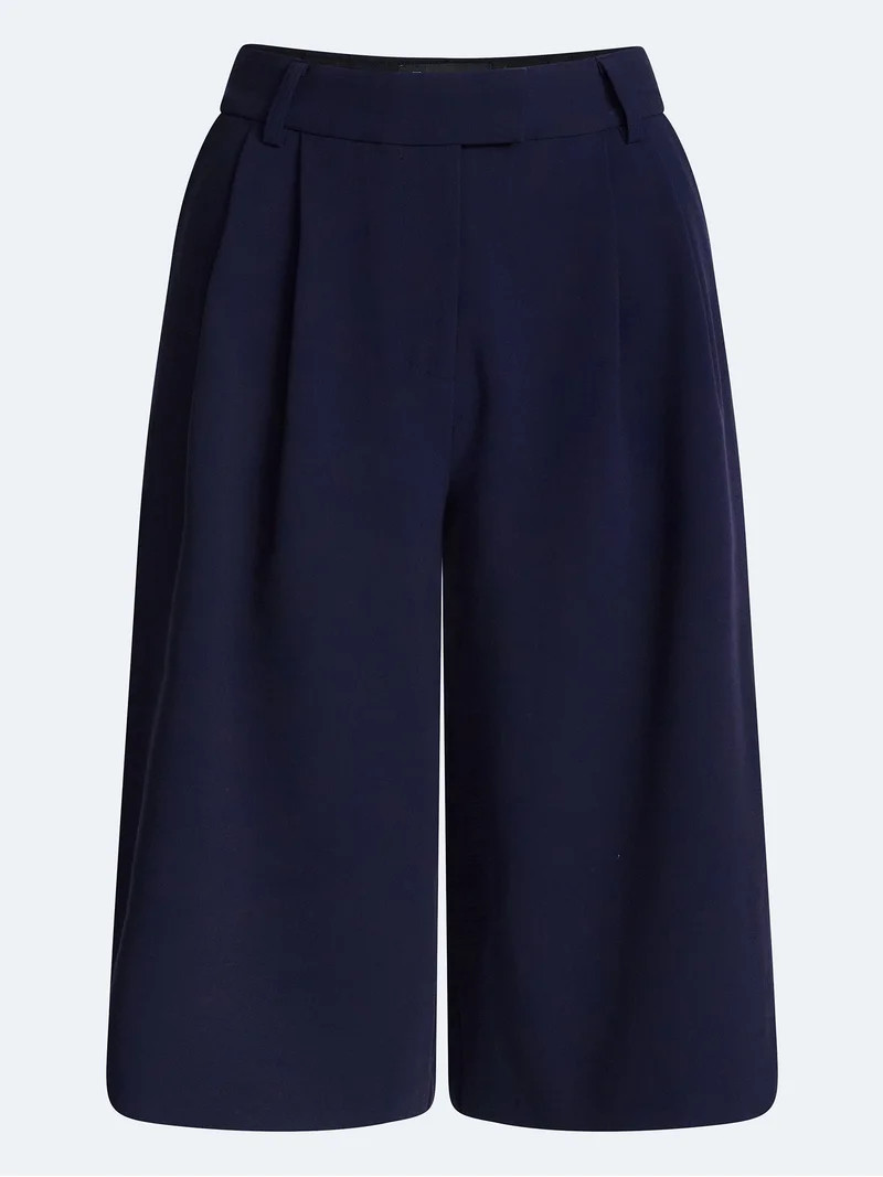 Devil Wears Prada Scoop Collection Women’s High Rise Pleated Culottes, 15" Inseam, Sizes 0-20 | Walmart (US)