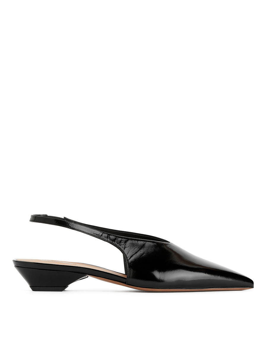 Slingback-Lederpumps - Schwarz | ARKET (EU)