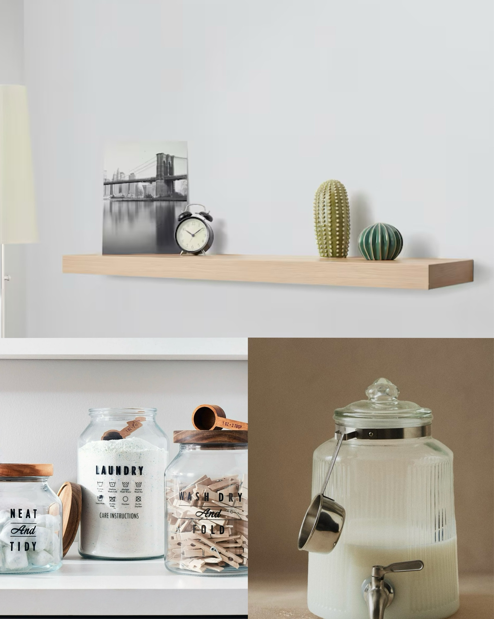 Laundry room make over plan
Floating shelves + aesthetic containers + collapsible drying rack = countertop space for my new born ( formula machine + RO water system + bottle wash machine)


#LTKHome #LTKBaby #LTKFamily
