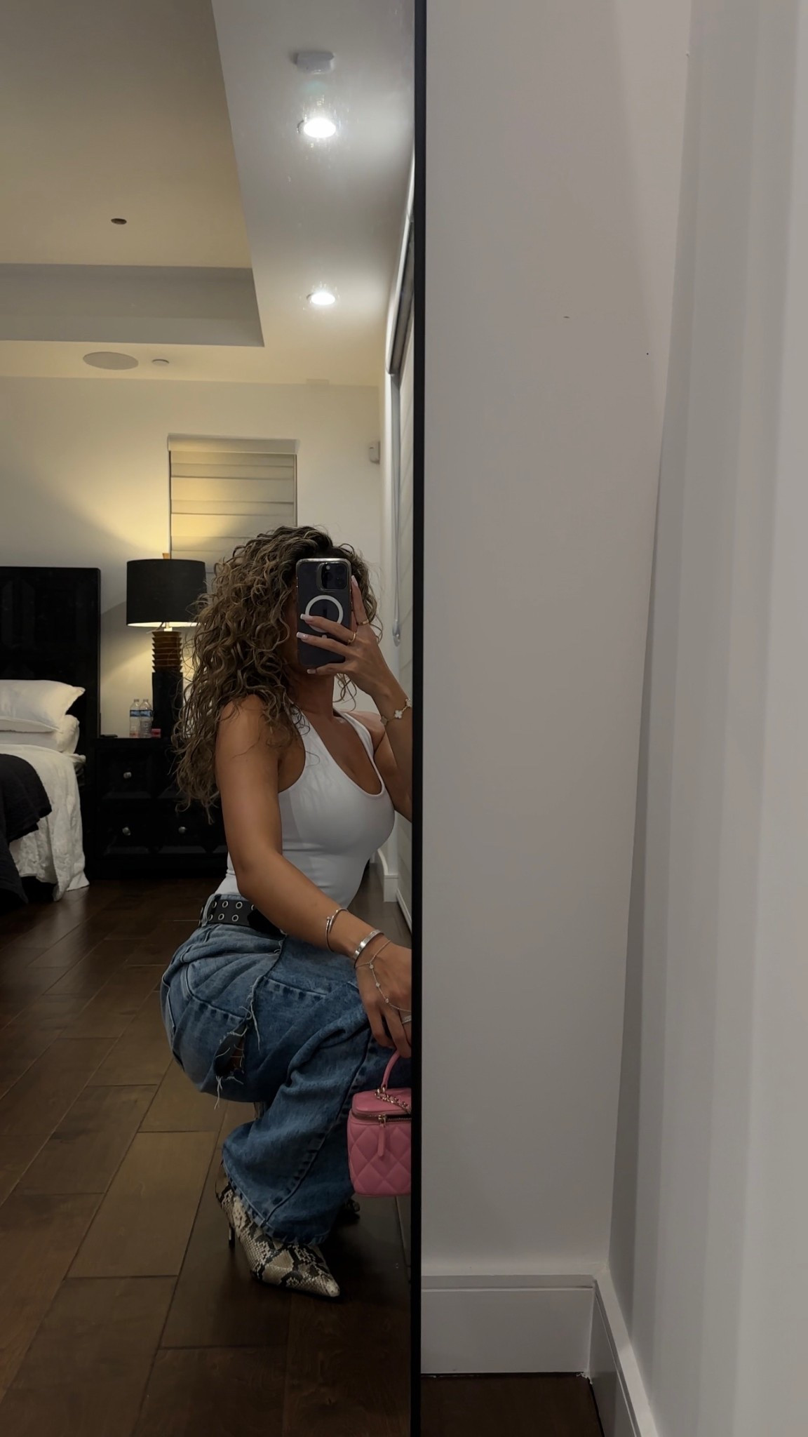 quick fit! top: tank air (size small - system tank) jeans: margiela jeans (size 42) belt: all saints (size small/medium) boots: h&m (tts) bag: chanel

#LTKStyleTip #LTKU #LTKSaleAlert