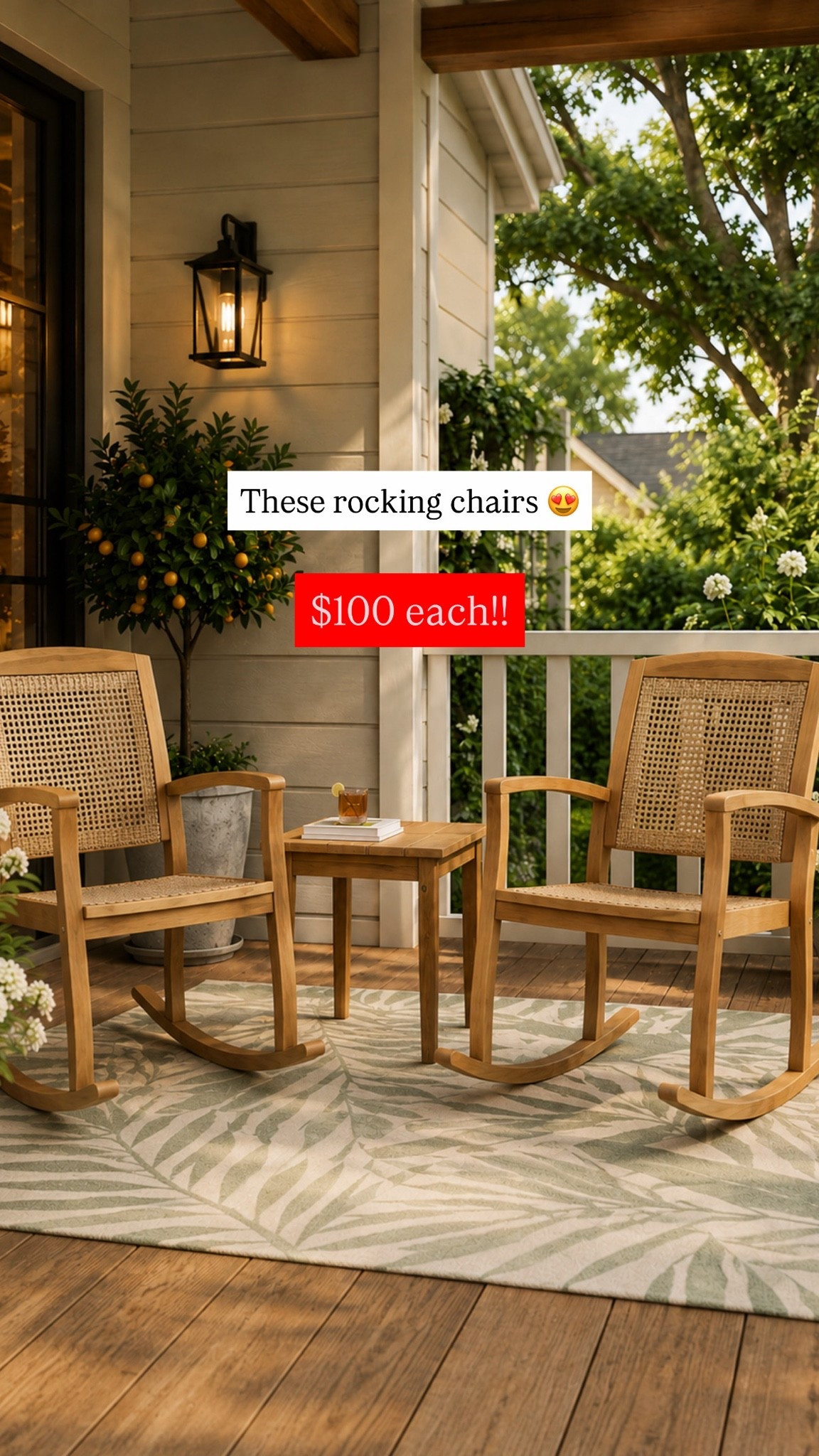 Great price on these outdoor rocking chairs!