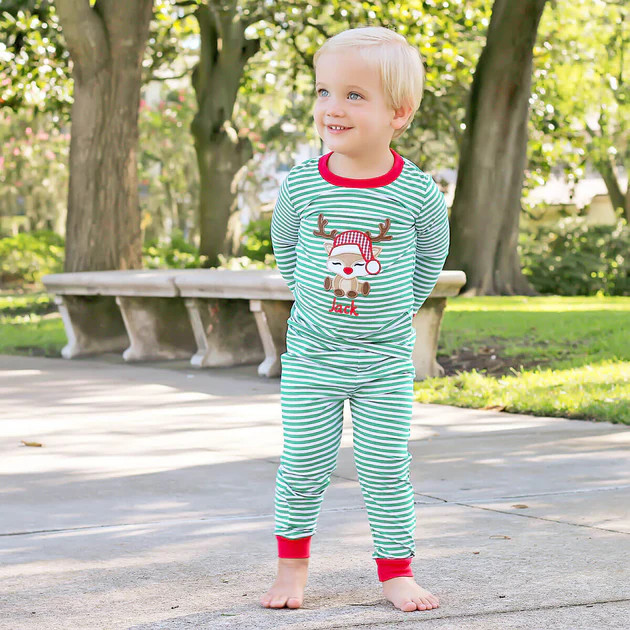 Dashing Reindeer Stripe  Pajamas | Classic Whimsy