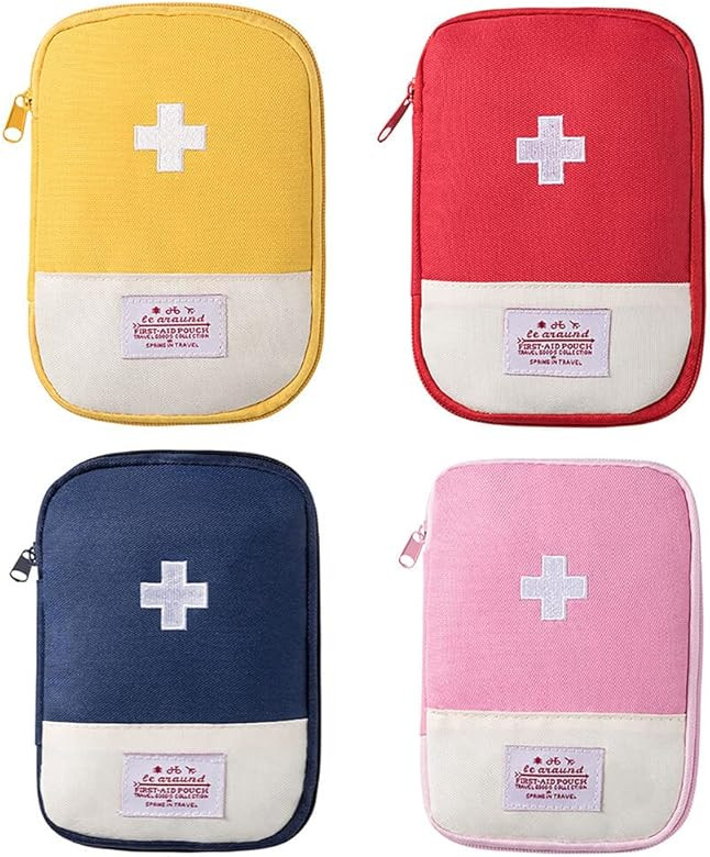 4 PCS First Aid Bag Empty,Mini Portable Empty First Aid Kit Bag Waterproof 1st Aid Bag Section Di... | Amazon (US)