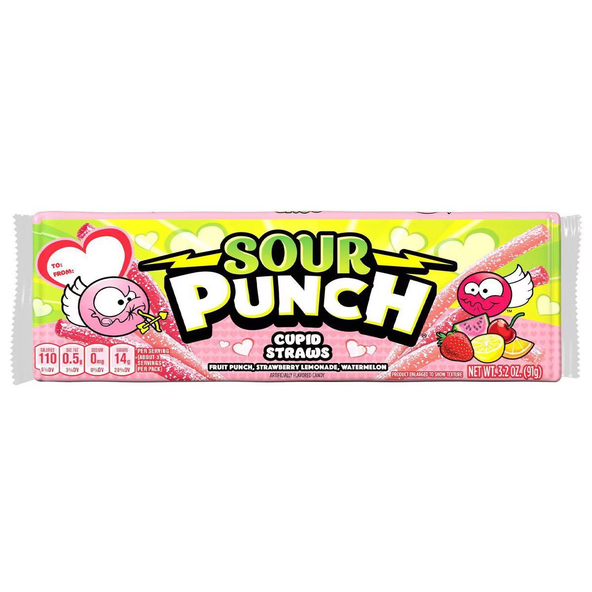 Sour Punch Valentine's Cupid Straws - 3.2oz | Target