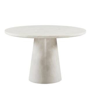 Sagestone 48 in. L x 48 in. D Cloud Concrete Round Dining Table for Indoor/Outdoor Use (Seats 4) | The Home Depot