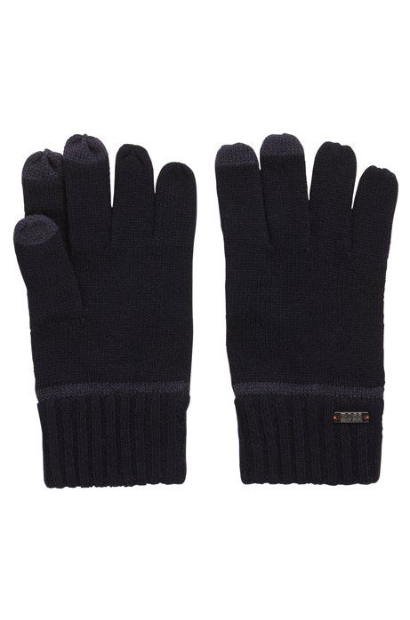 Knitted gloves with Touch Tech tips | Hugo Boss NL-BE