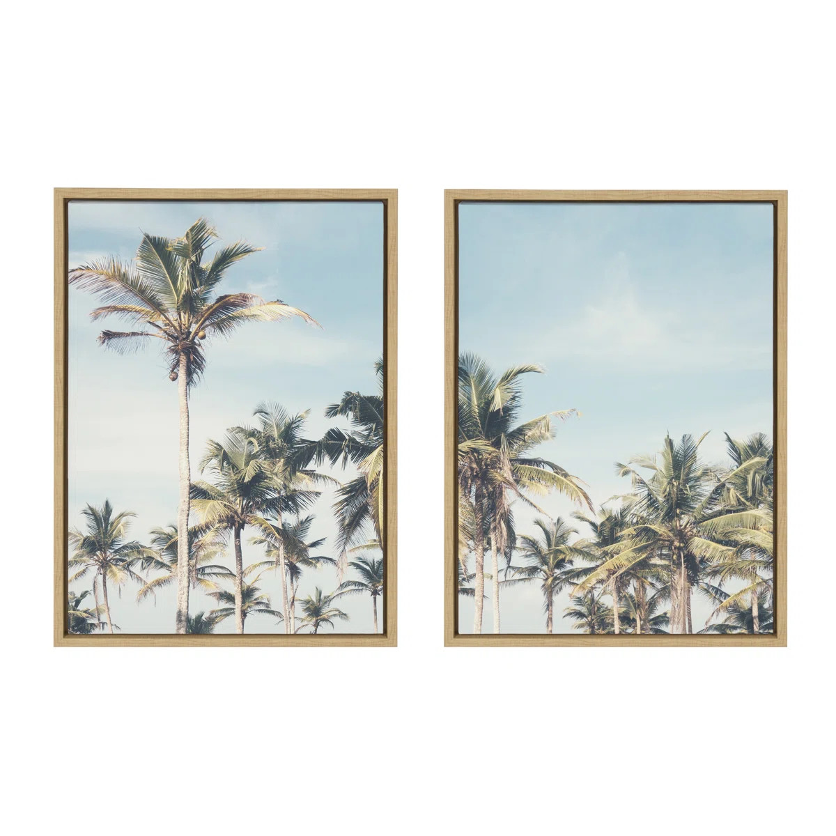 Drumheller Sylvie Coastal Coconut Palm Tree Beach Framed Canvas Set By The Creative Bunch Studio ... | Wayfair North America