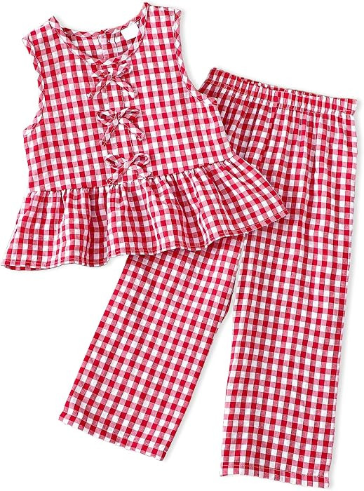 Toddler Girl Clothes Baby Girl Clothing Summer Outfit 2-6 Year Little Matching Sleeveless Top Lon... | Amazon (US)