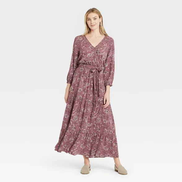 Women's Floral Print Long Sleeve Wrap Dress - Knox Rose™ | Target