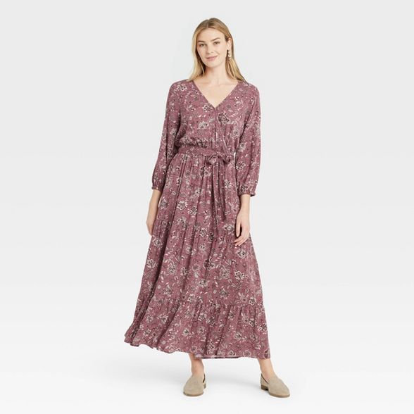 Women's Floral Print Long Sleeve Wrap Dress - Knox Rose™ | Target