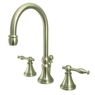 Governor 8 in. Widespread 2-Handle Bathroom Faucets with Brass Pop-Up in Brushed Nickel | The Home Depot