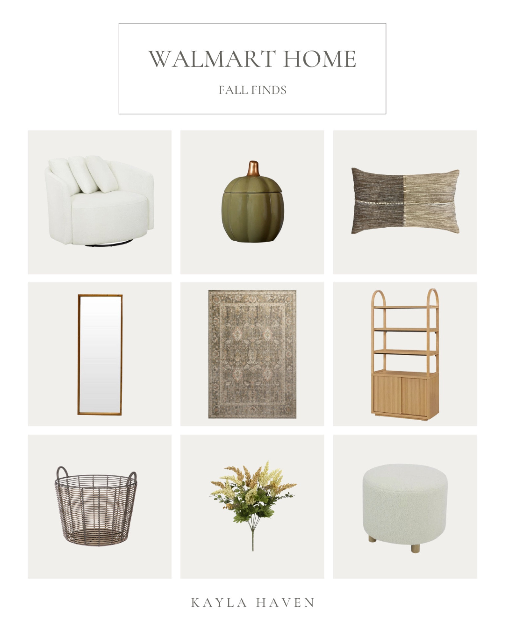 I absolutely love these fall Walmart finds! This arched bookcase is truly stunning. Whether for an office, flanking a fireplace, or in a bedroom, it’s beautiful. It’s only $230 which is an amazing price too! Love these textiles too, including this textured chair and ottoman!

#LTKhome #LTKSeasonal #LTKstyletip