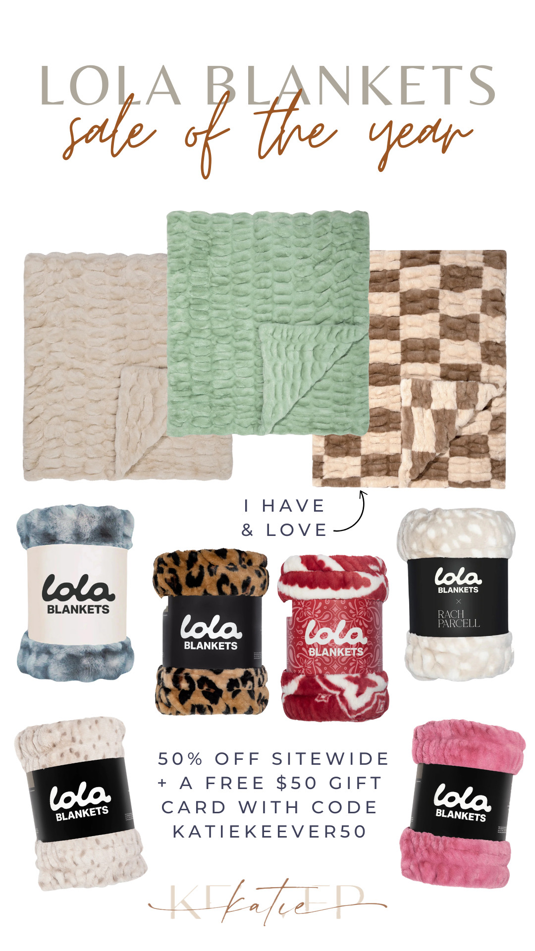 Lola Blankets biggest sale of the year is live with 50% off sitewide + a free $50 gift card with code KATIEKEEVER50 !!! 

 #LTKSeasonal #LTKHome #LTKSaleAlert