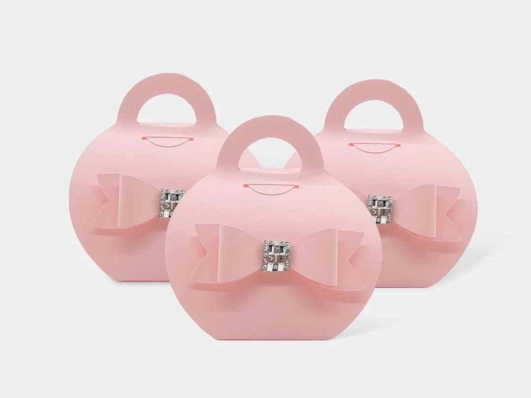 3pcs Blush Bow Gift Bag, Favor Bag Gift Wrapping Bag, Pink, Candy Bag, Party Favor, Treat Bag, Br... | Etsy (US)