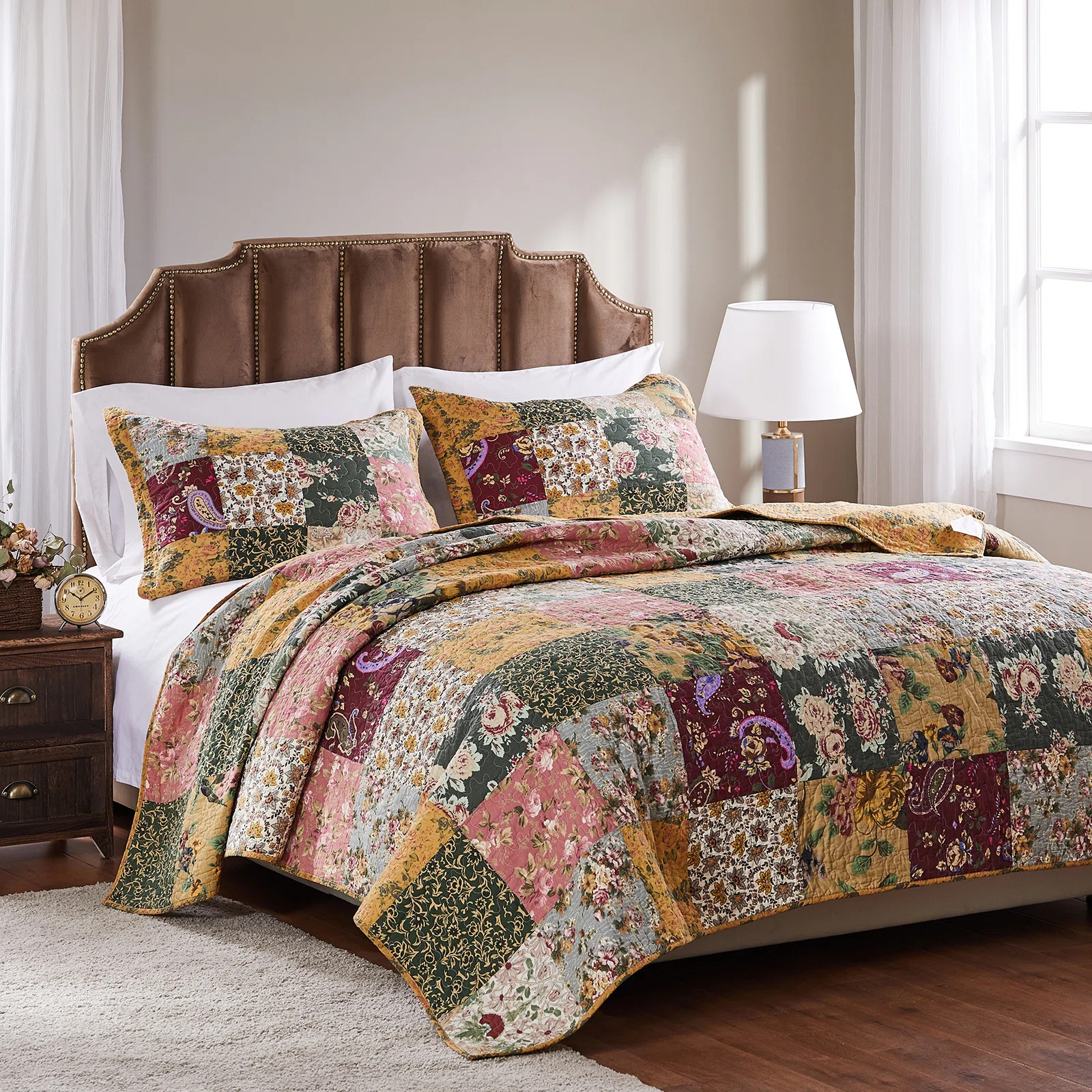 Antique Chic 100% Cotton Patchwork Reversible Quilt Set | Wayfair North America